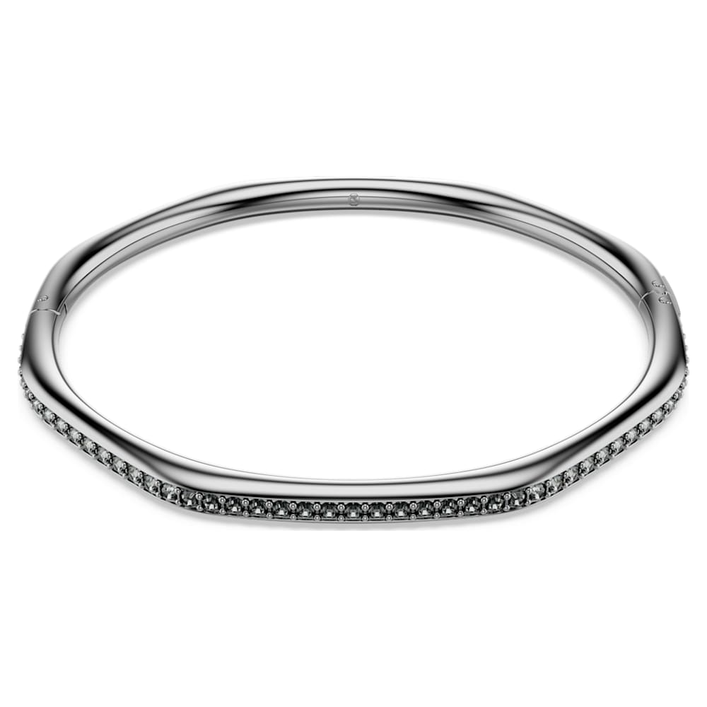 Dextera bangle, Octagon shape, Round cut, White, Ruthenium plated image 1