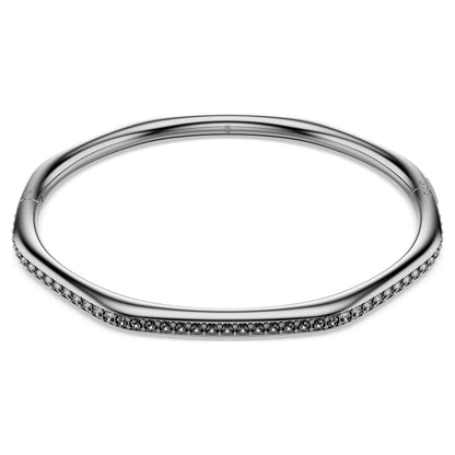 Dextera bangle, Octagon shape, Round cut, White, Ruthenium plated image 1