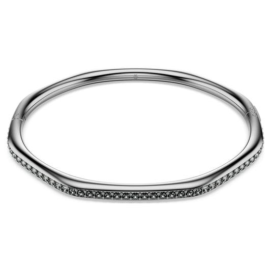 Dextera bangle, Octagon shape, Round cut, White, Ruthenium plated image 1