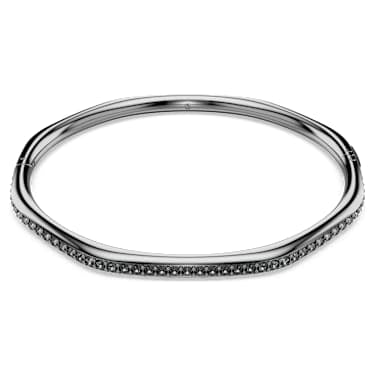 Dextera bangle, Octagon shape, Round cut, White, Ruthenium plated image 5