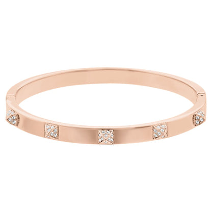 Dextera bangle, Pave, White, 18K rose gold finish image 1