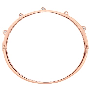 Dextera bangle, Pave, White, 18K rose gold finish image 2