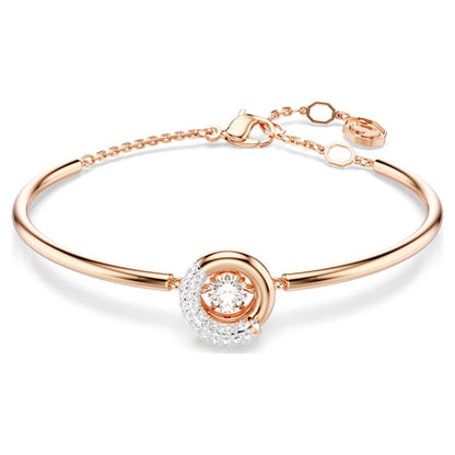 Dextera bangle, Round cut, White, 18K rose gold finish image 1