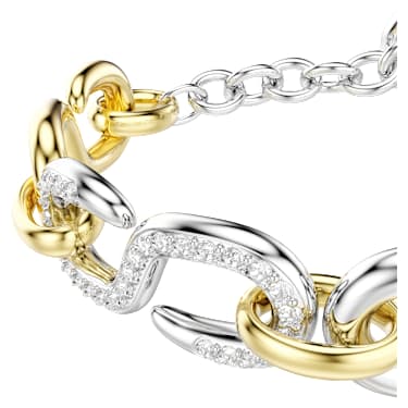 Dextera bracelet, Round cut, T-bar, White, Mixed metal finish image 3
