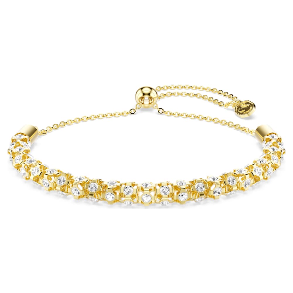 Dextera bracelet, Round cut, Green, 18K gold finish image 6