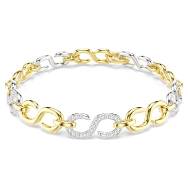 Dextera bracelet, Round cut, White, Mixed metal finish image 5