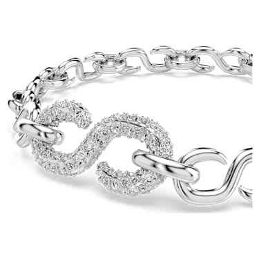 Dextera bracelet, Round cut, White, Rhodium plated image 2