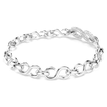 Dextera bracelet, Round cut, White, Rhodium plated image 4