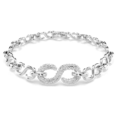 Dextera bracelet, Round cut, White, Rhodium plated image 5