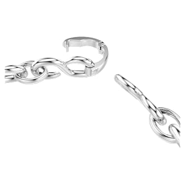 Dextera bracelet, Round cut, White, Rhodium plated image 3