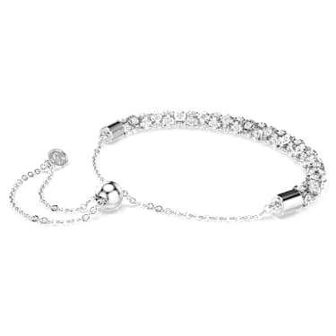 Dextera bracelet, Round cut, White, Stainless steel image 4