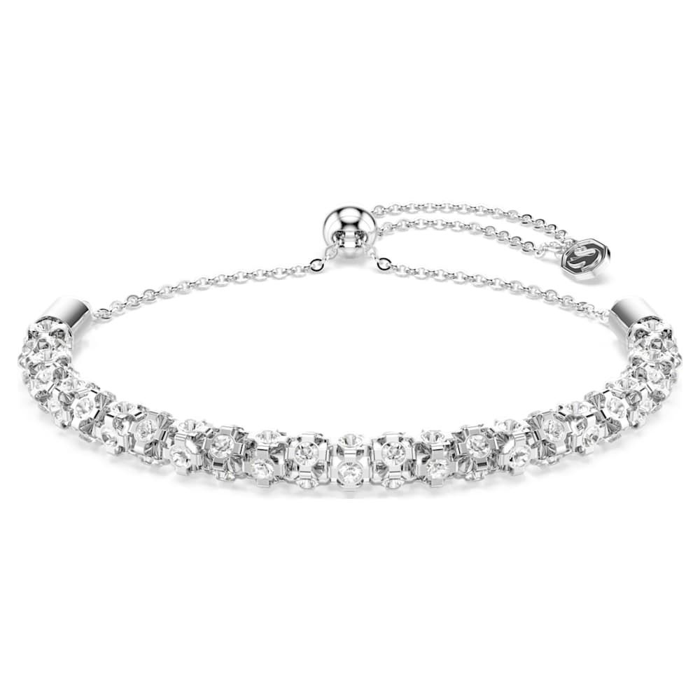 Dextera bracelet, Round cut, White, Stainless steel image 1