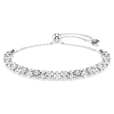 Dextera bracelet, Round cut, White, Stainless steel image 5
