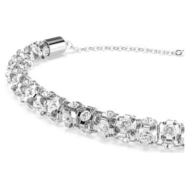 Dextera bracelet, Round cut, White, Stainless steel image 2