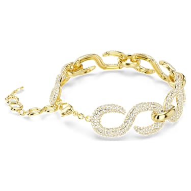 Dextera choker, Round cut, White, 18K gold finish image 4