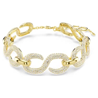 Dextera choker, Round cut, White, 18K gold finish image 5