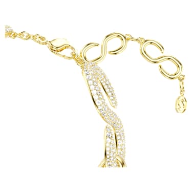 Dextera choker, Round cut, White, 18K gold finish image 3