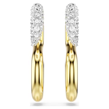 Dextera earrings, Round cut, White, Mixed metal finish image 2