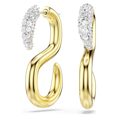 Dextera earrings, Round cut, White, Mixed metal finish image 5