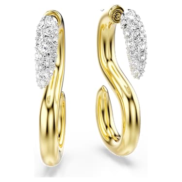 Dextera earrings, Round cut, White, Mixed metal finish image 3