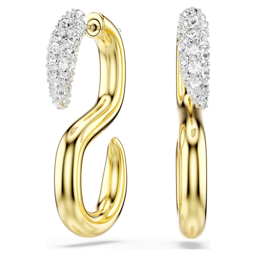 Dextera earrings, Round cut, White, Mixed metal finish image 1
