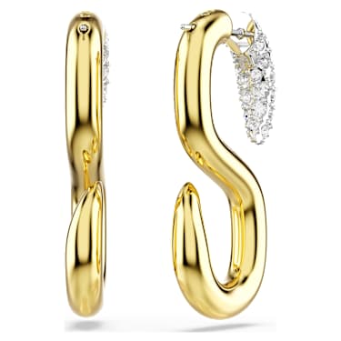 Dextera earrings, Round cut, White, Mixed metal finish image 4