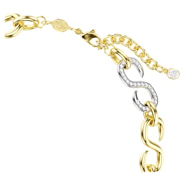 Dextera necklace, Round cut, Chain, White, Mixed metal finish image 3