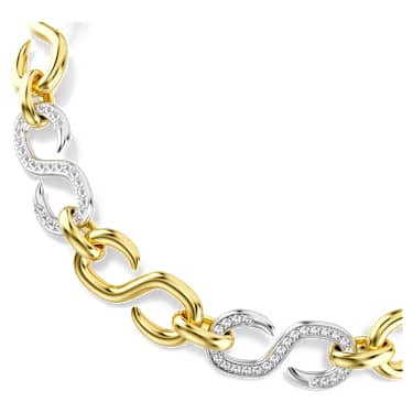 Dextera necklace, Round cut, Chain, White, Mixed metal finish image 2