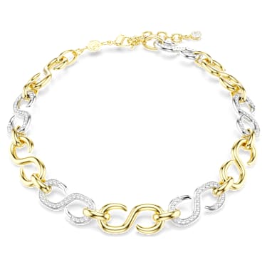 Dextera necklace, Round cut, Chain, White, Mixed metal finish image 5
