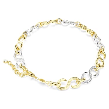 Dextera necklace, Round cut, Chain, White, Mixed metal finish image 4