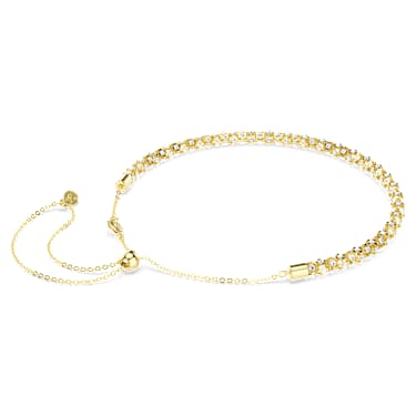 Dextera necklace, Round cut, White, 18K gold finish image 4