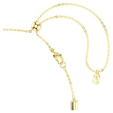 Dextera necklace, Round cut, White, 18K gold finish image 3