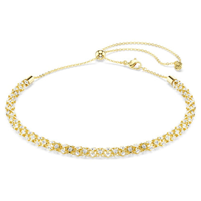 Dextera necklace, Round cut, White, 18K gold finish image 1