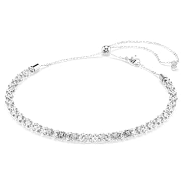 Dextera necklace, Round cut, White, Stainless steel image 5