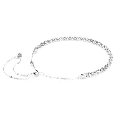 Dextera necklace, Round cut, White, Stainless steel image 4