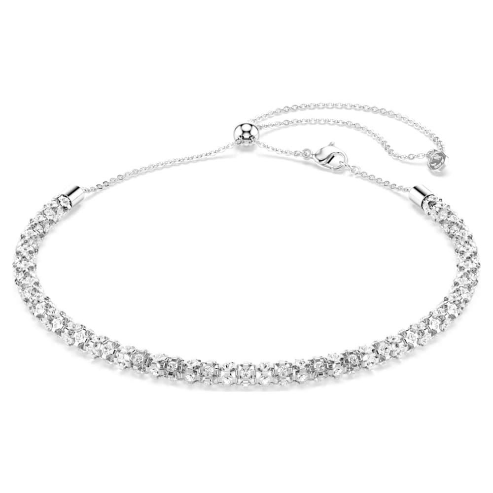 Dextera necklace, Round cut, White, Stainless steel image 1