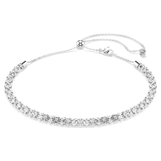 Dextera necklace, Round cut, White, Stainless steel image 1