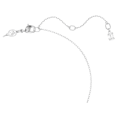 Dextera pendant, Interlocking loop, White, Rhodium plated image 4