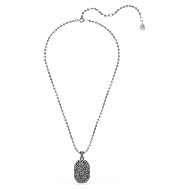 Dextera pendant, Octagon shape, Round cut, Black, Ruthenium plated image 2