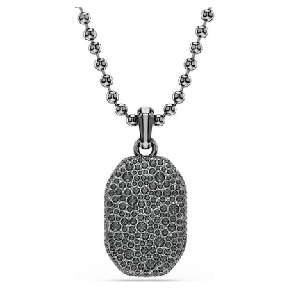 Dextera pendant, Octagon shape, Round cut, Black, Ruthenium plated image 1
