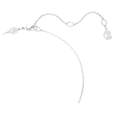 Dextera pendant, Round cut, White, Rhodium plated image 4