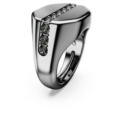 Dextera ring, Octagon shape, Round cut, Black, Ruthenium plated image 2
