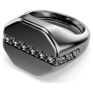 Dextera ring, Octagon shape, Round cut, Black, Ruthenium plated image 5