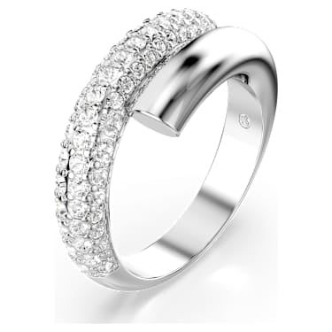 Dextera ring, White, Rhodium plated image 2