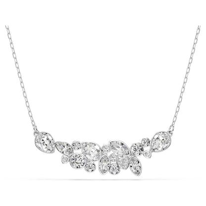 Diapason necklace, Mixed cuts, White, Rhodium plated image 1