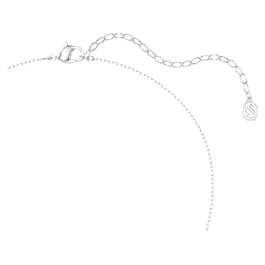 Diapason necklace, Mixed cuts, White, Rhodium plated image 4