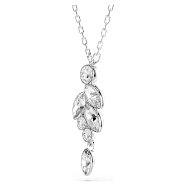 Diapason pendant, Mixed cuts, White, Rhodium plated image 3