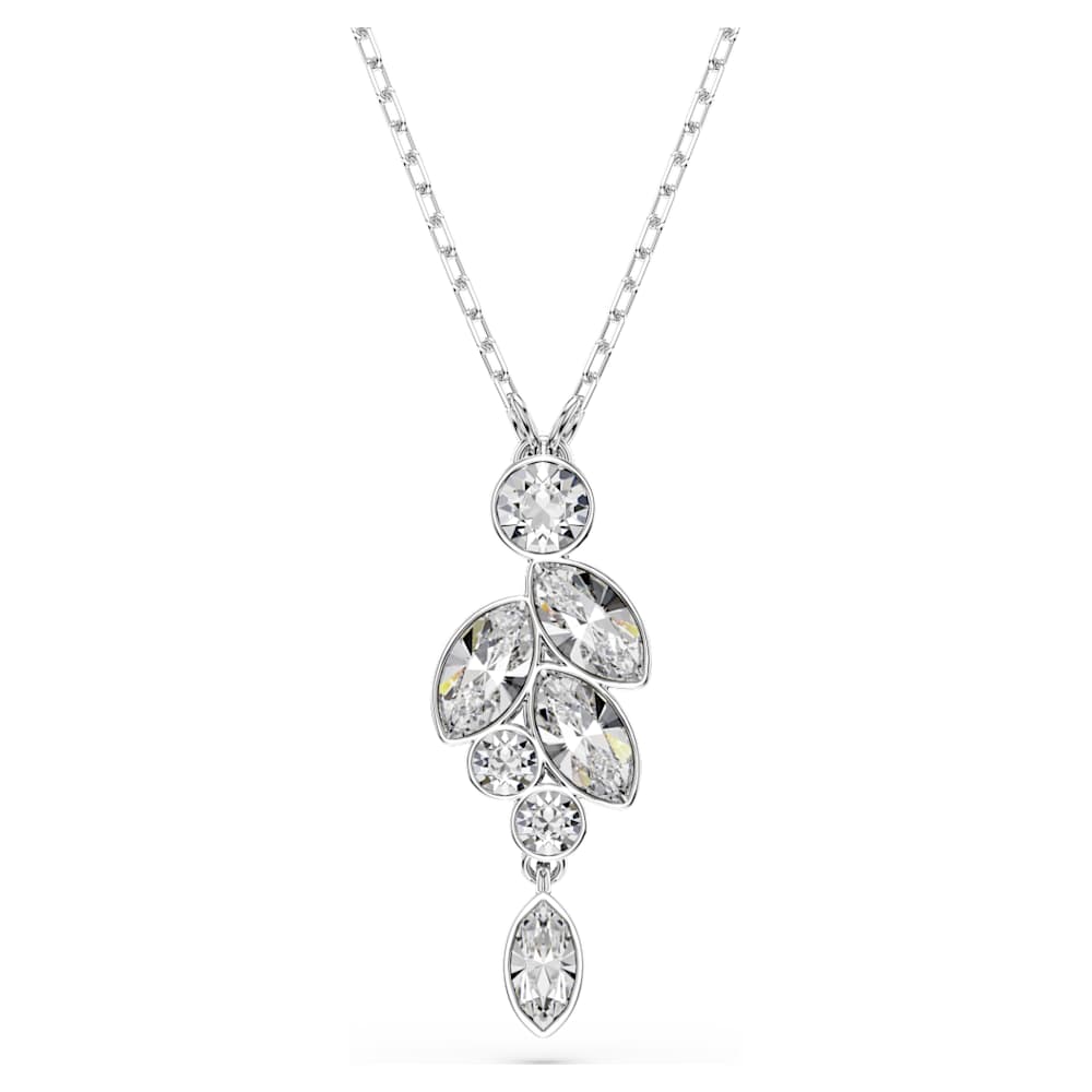 Diapason pendant, Mixed cuts, White, Rhodium plated image 1