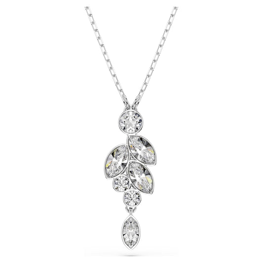 Diapason pendant, Mixed cuts, White, Rhodium plated image 1