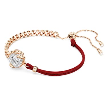 Dragon and Phoenix bracelet, Dragon's claw, Red, Mixed metal finish image 2
